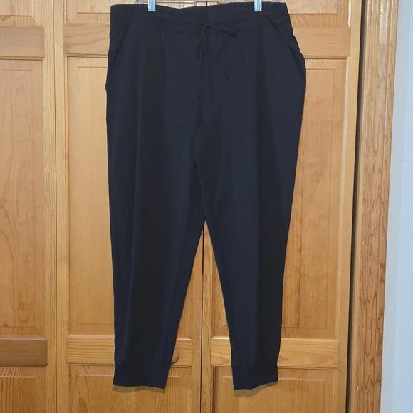 Soma Black Tech Knit Jogger Pants XL Lounge Airport Chic - Picture 2 of 9